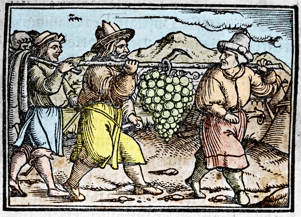Le retour de Josué et Caleb avec une énorme grappe de raisin du pays de ...