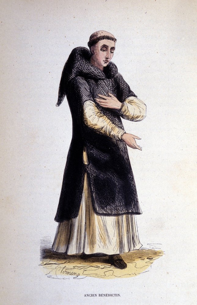 Ancien bénédictin. Gravure d