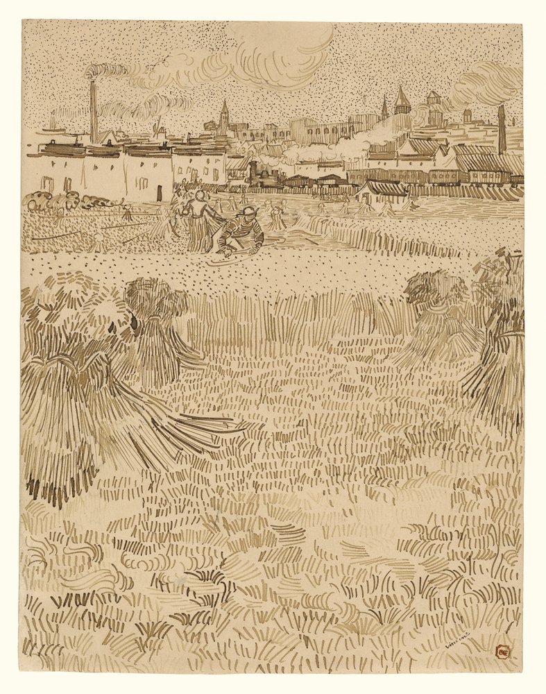Arles : vue depuis les champs de blé - Vincent van Gogh