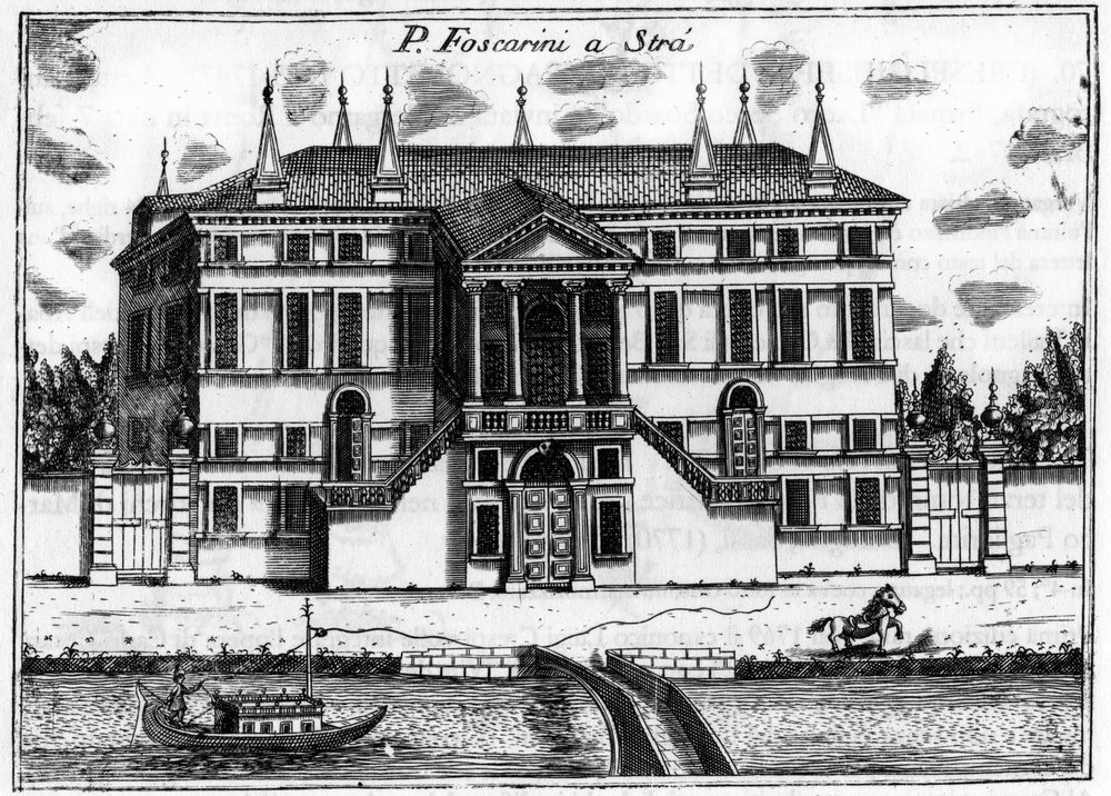 Le palais (Palazzo) Foscarini à Stra près de Venise. dans « Singolarita di Venezia » par Vincenzo Coronelli (1650-1718) - Vincenzo Maria Coronelli