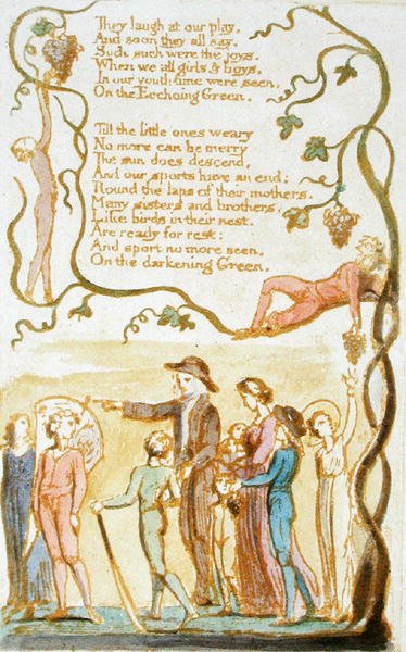 Ils rient de notre jeu..., planche 11 de Songs of Innocence, 1789 - William Blake