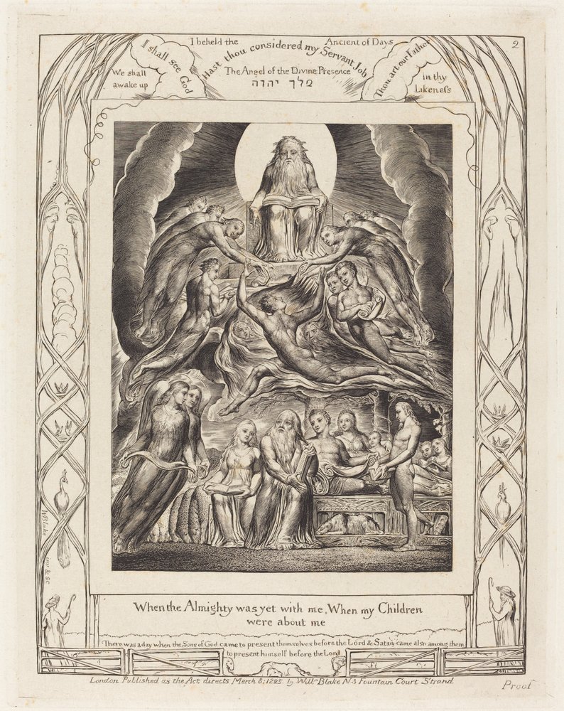 Satan devant le trône de Dieu - William Blake