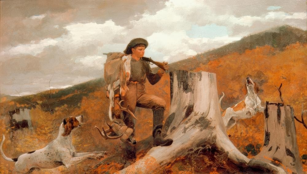 Chasseur et chiens - Winslow Homer