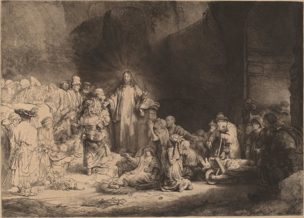Christ prêchant (La gravure des Cent Florins) - Rembrandt van Rijn