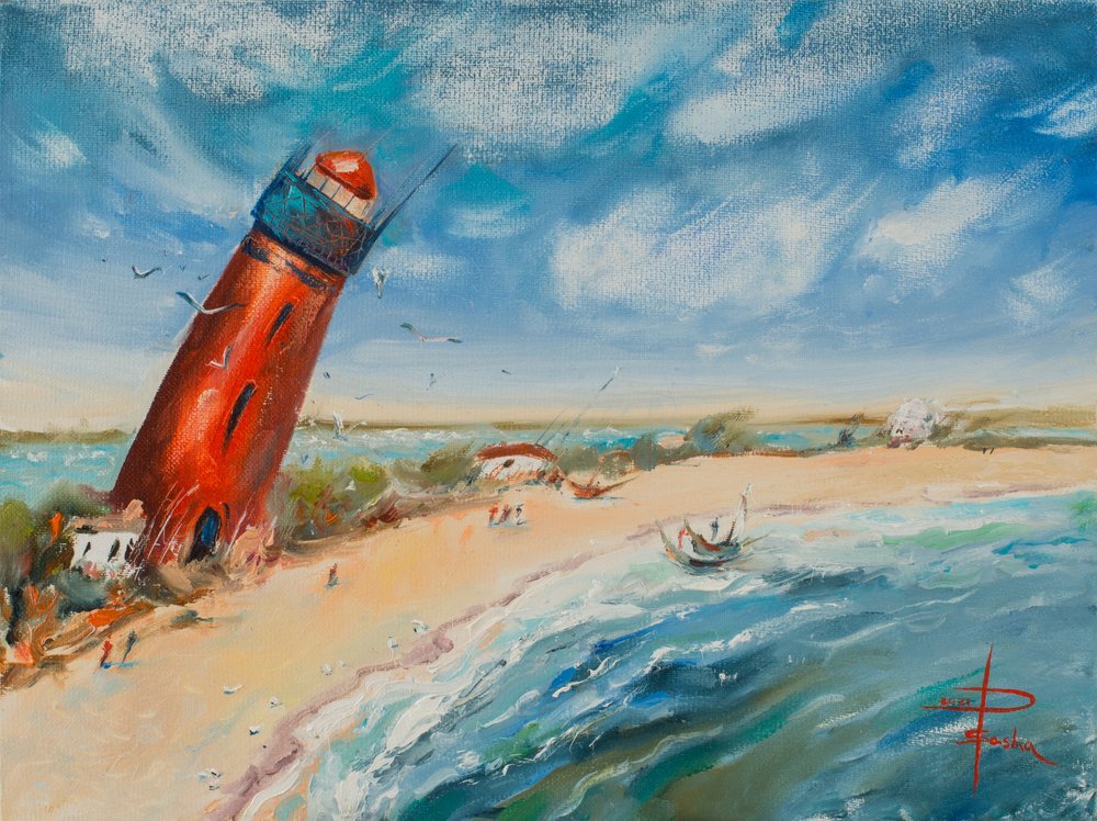 Le phare rouge penché - Aleksandra Paranchenko