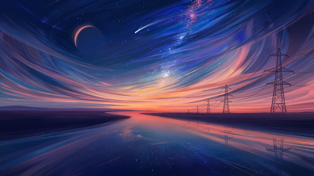 Lignes électriques de Twilight River - Alena Aenami