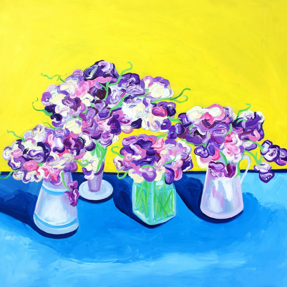 Bouquets de pois de senteur aux couleurs vives - Alice Straker