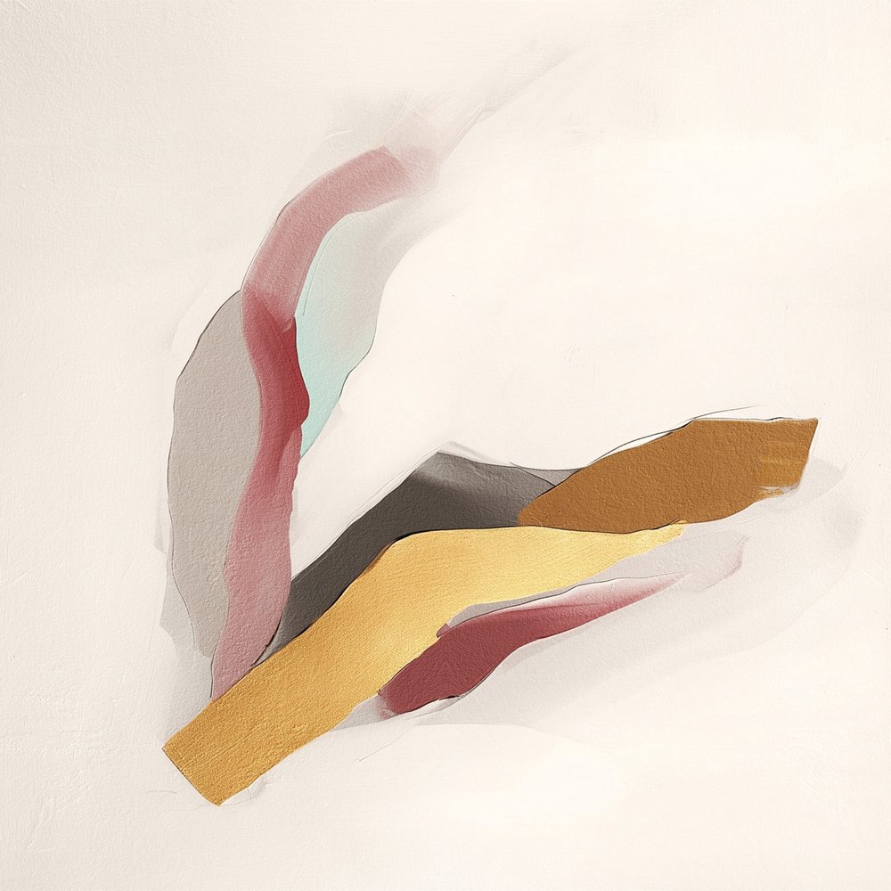 Abstrait moderne aux lignes fluides et dorées - Alma