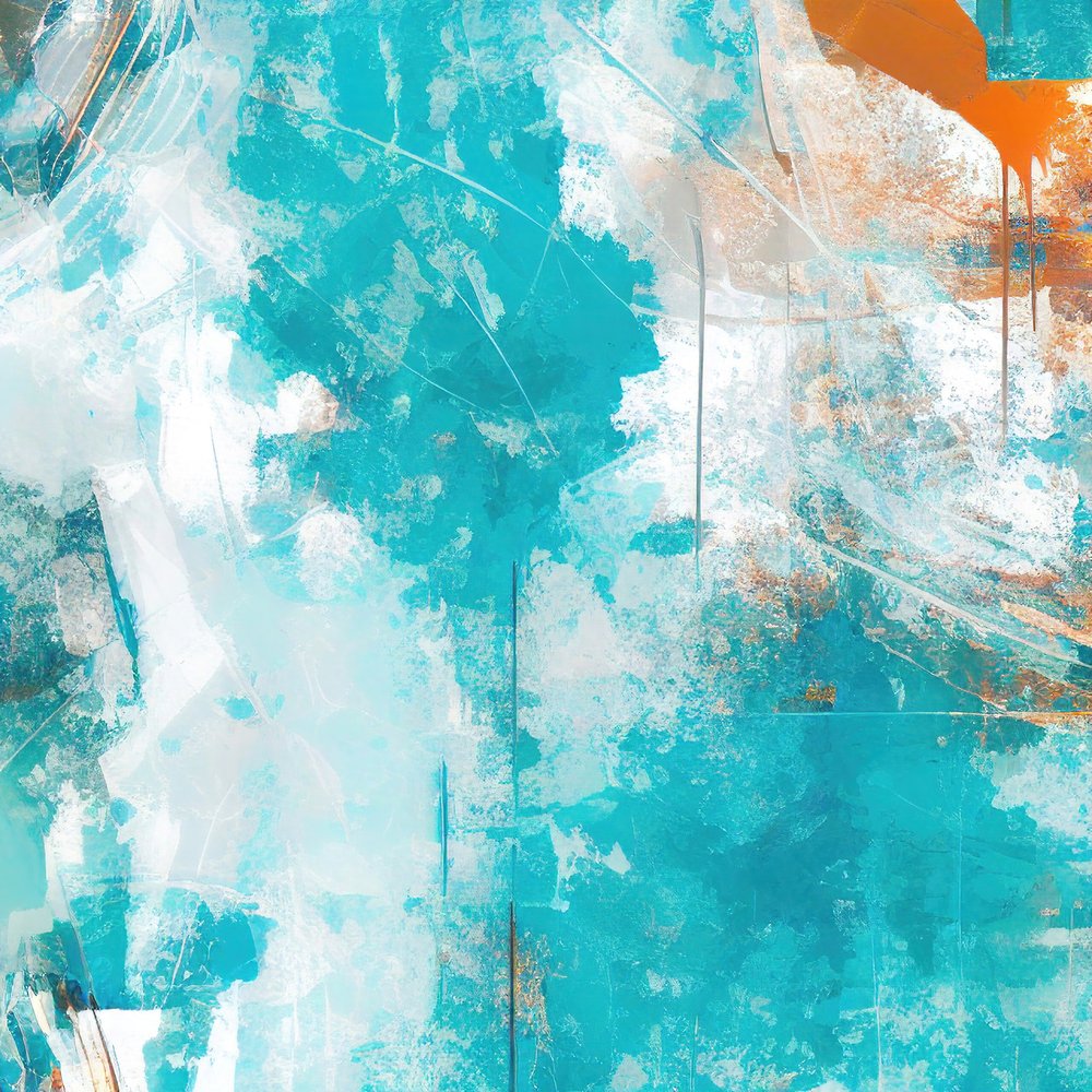 Art dynamique turquoise et orange - Alpenglow Workshop