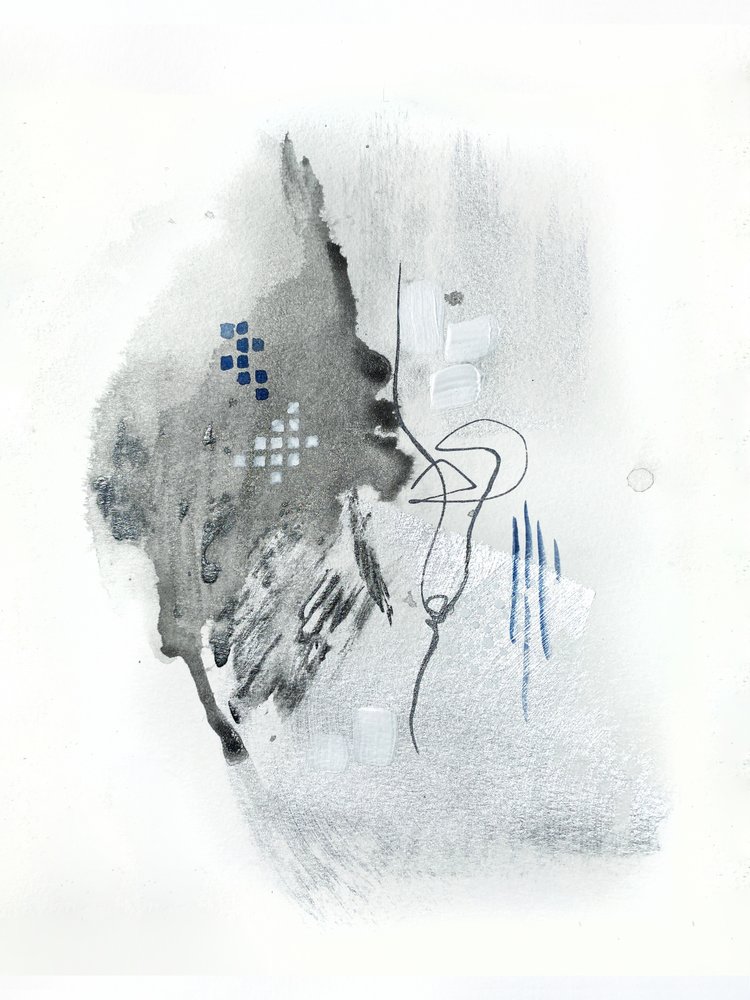 Abstrait Fluide Gris Bleu - Alyson Storms