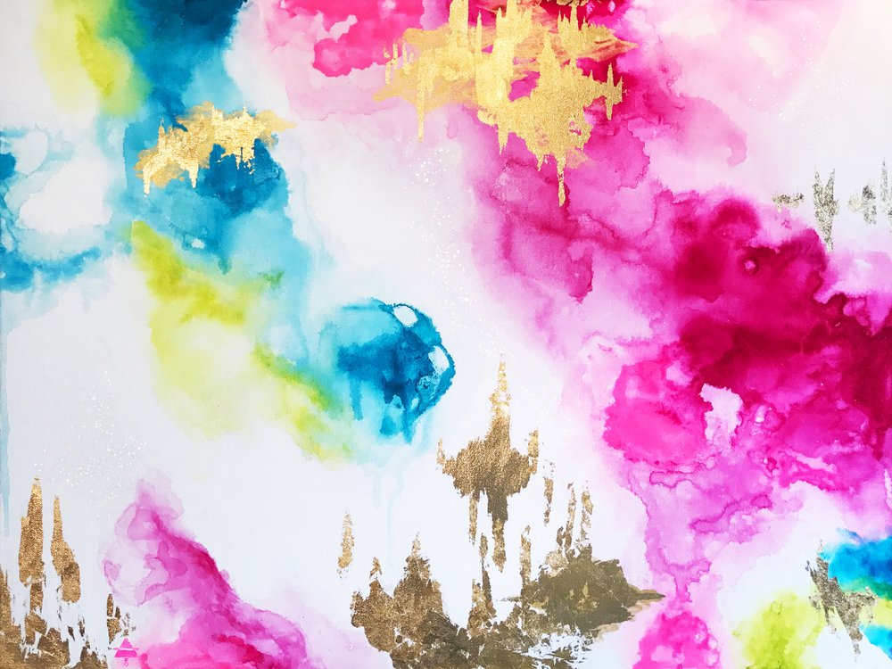 Encre dorée, rose et bleue - Alyson Storms