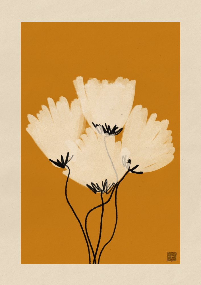 Des coquelicots minimalistes et chaleureux - Amaze Atelier