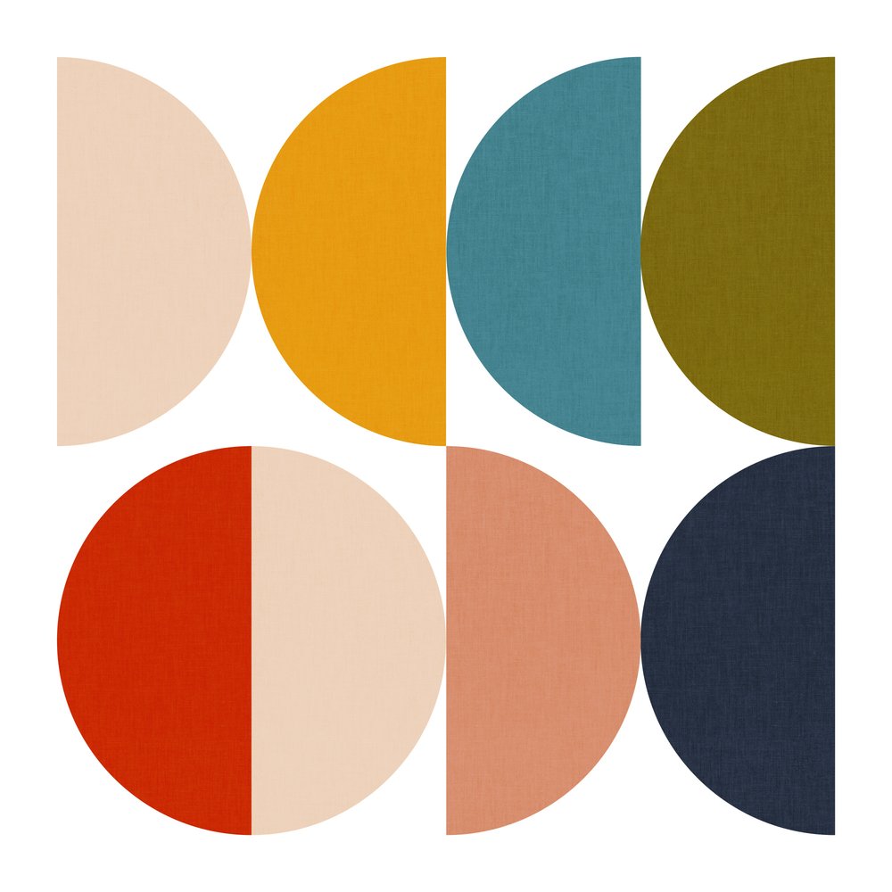 Jeu de couleurs géométrique du milieu du siècle - Ana Rut Bre