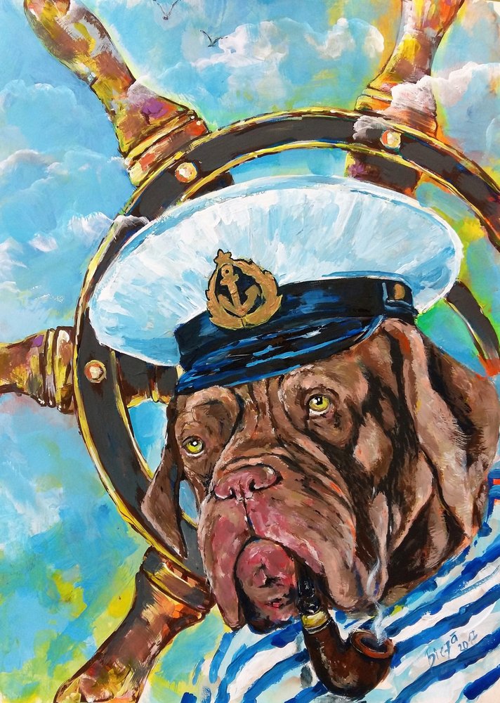 Le capitaine Dog fume la pipe - Anda Bieza