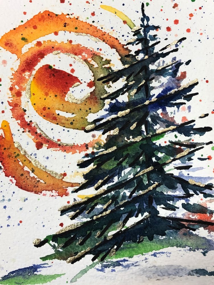 Hiver doré, feuillage persistant - Anda Bieza