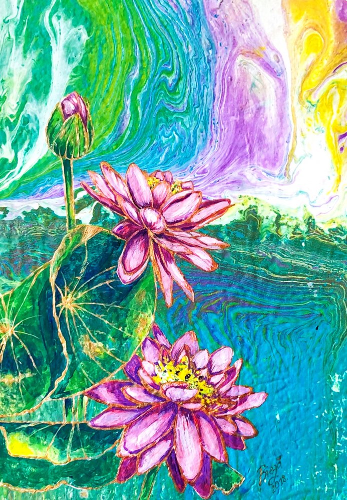 Un étang de lotus plein de vie - Anda Bieza