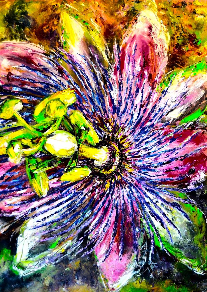 Une fleur de passiflore aux couleurs éclatantes - Anda Bieza