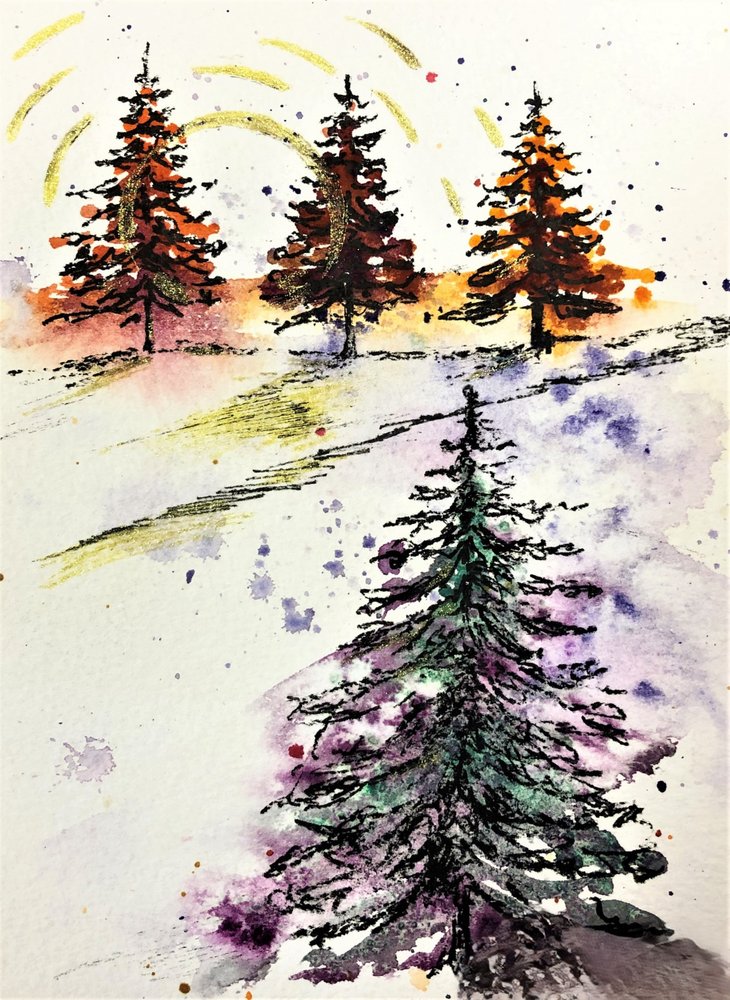 Lueur de la forêt hivernale - Anda Bieza