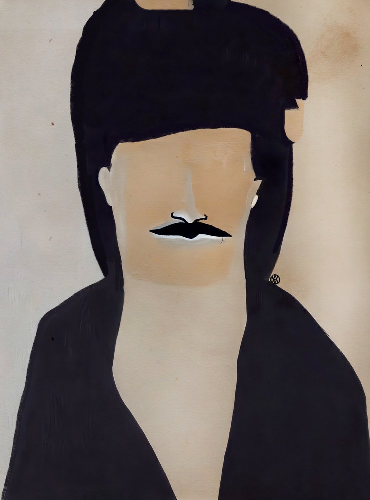 Homme moustachu (abstrait) - André Viana