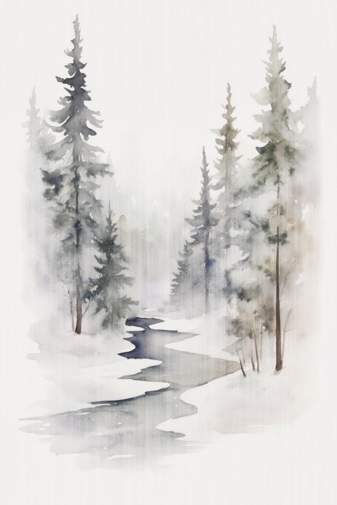 Un ruisseau serein dans la forêt en hiver - Andrea Haase