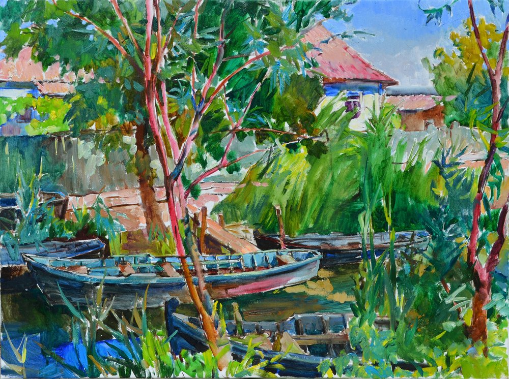 Bateaux sur la rivière Tranquil - Andrii Kutsachenko