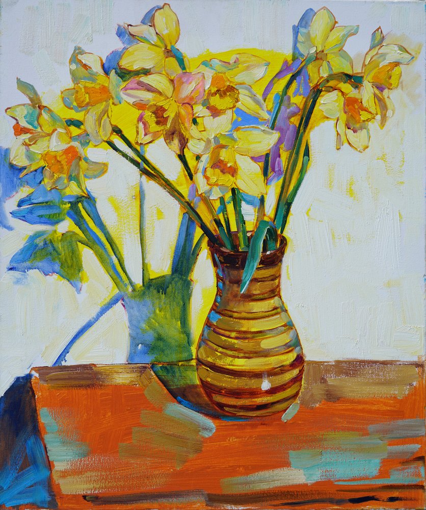 Nature morte aux jonquilles éclatantes - Andrii Kutsachenko