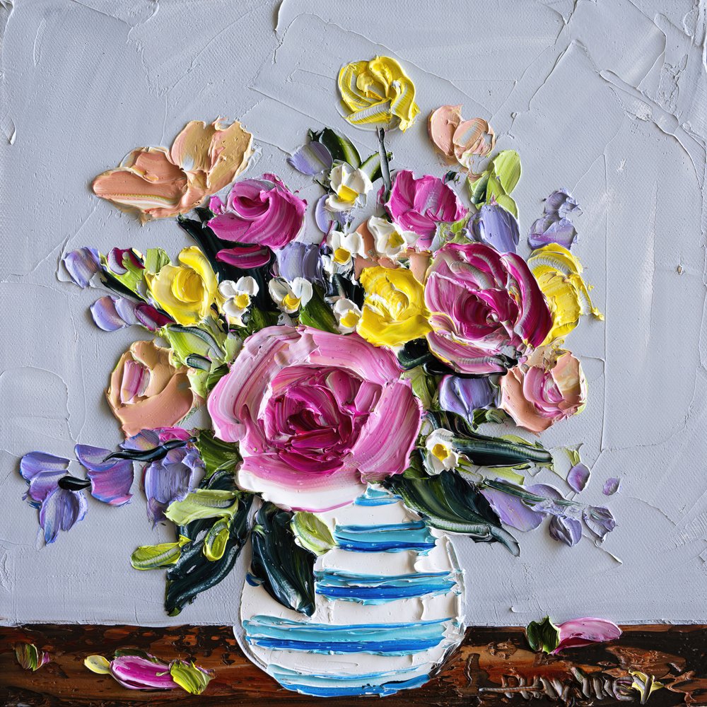 Fleurs aux couleurs vives en impasto - Angela Hawkey