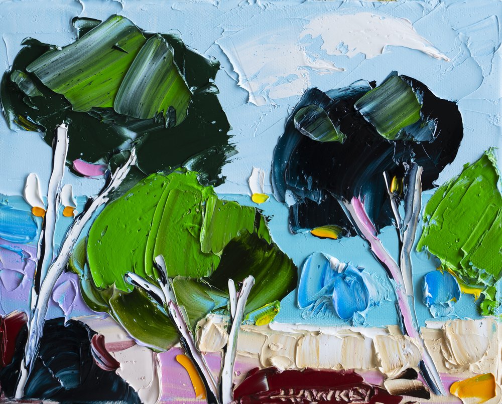 Paysage en impasto aux couleurs vives - Angela Hawkey