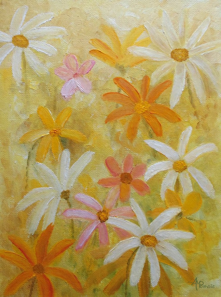 Un champ de marguerites plein de gaieté - Angeles M. Pomata
