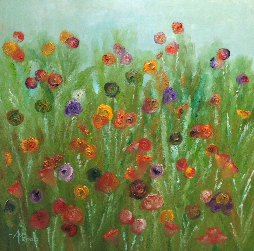 Champ de fleurs coloré - Angeles M. Pomata