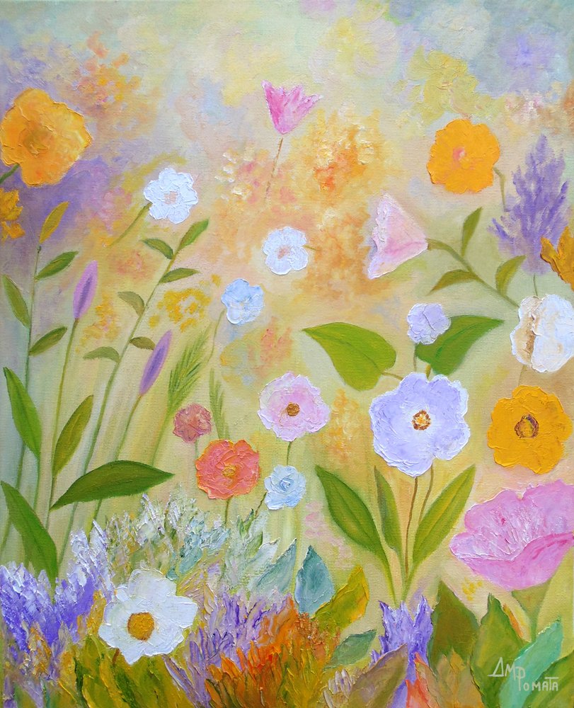 Jardin fleuri et coloré - Angeles M. Pomata