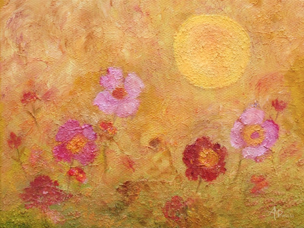 Fleurs dorées baignées de soleil - Angeles M. Pomata