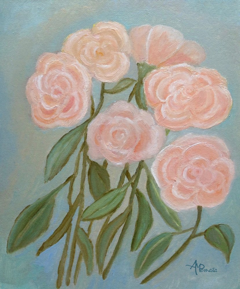 Roses rose pâle - Angeles M. Pomata