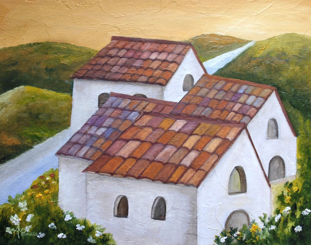 Village à flanc de colline en Toscane - Angeles M. Pomata