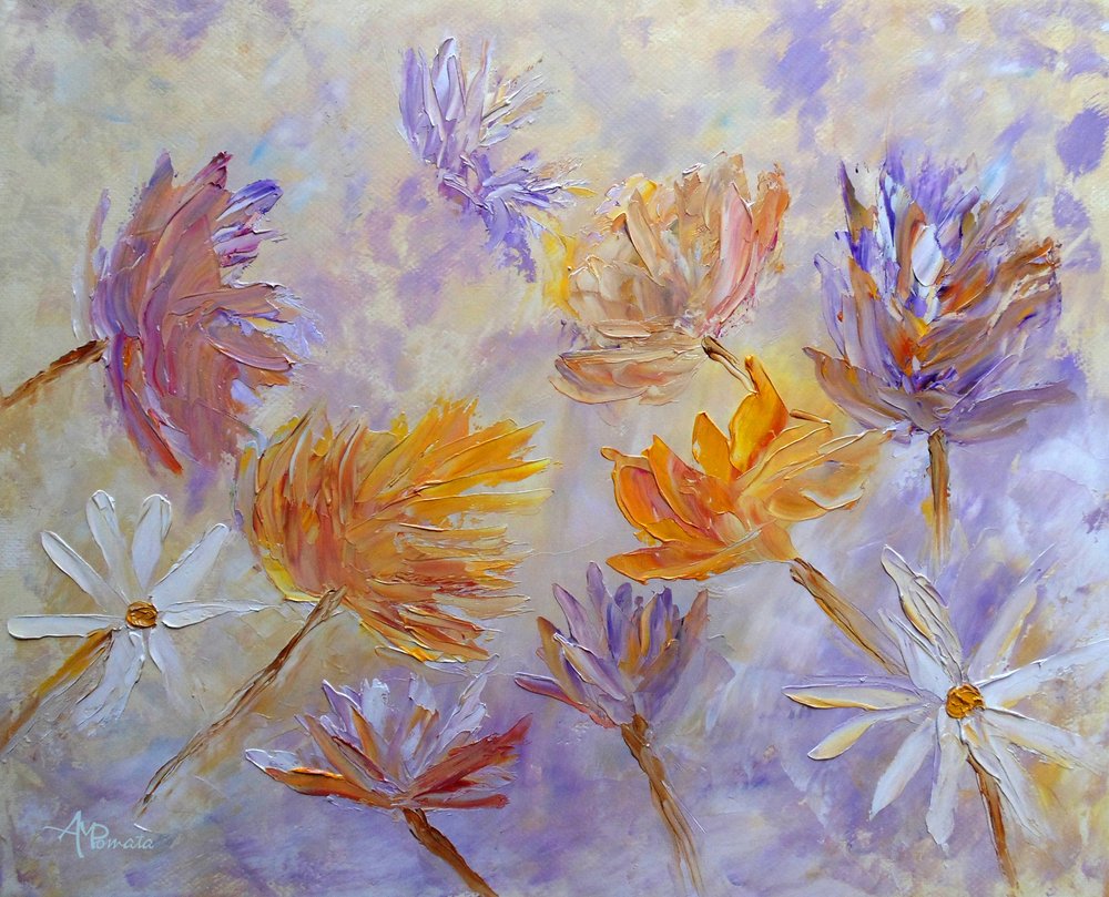 Fleurs abstraites aux couleurs vives - Angeles M. Pomata