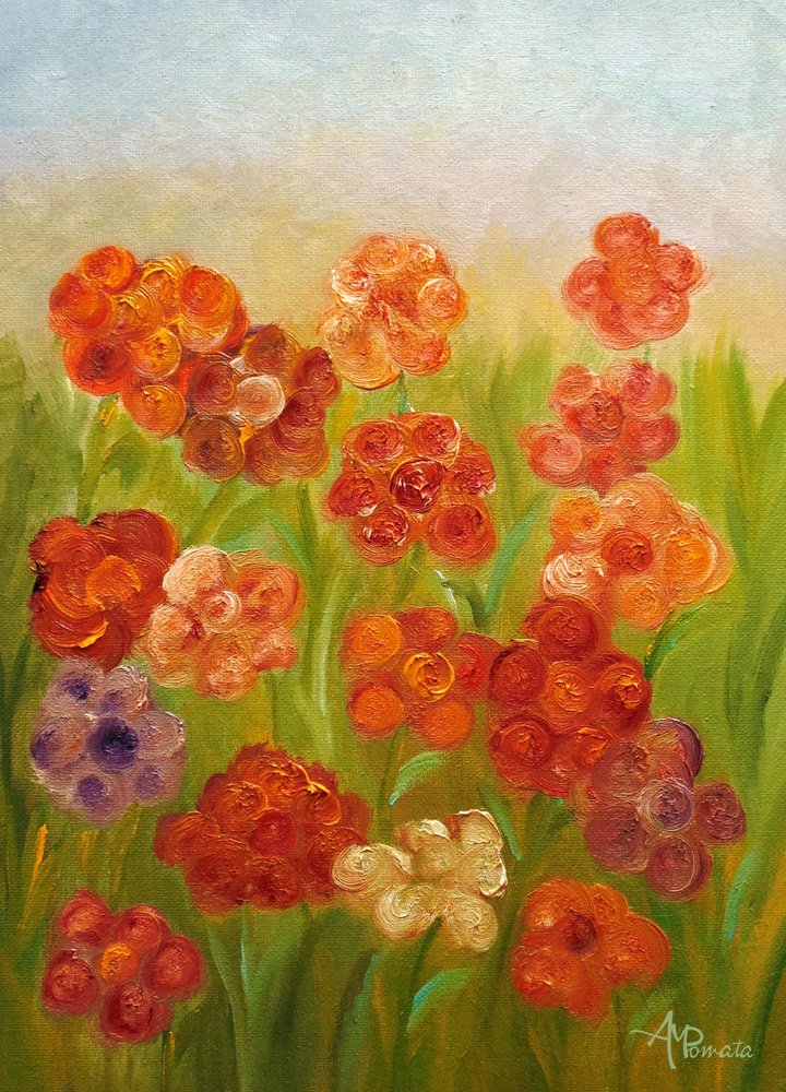 Champ de fleurs aux couleurs éclatantes - Angeles M. Pomata