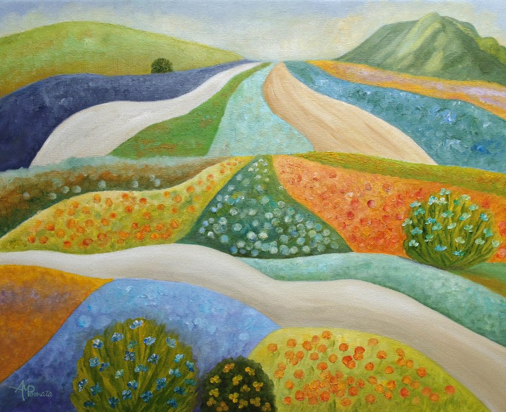 Des champs de fleurs aux couleurs éclatantes - Angeles M. Pomata