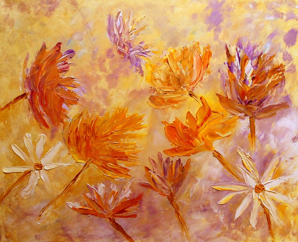Fleurs aux couleurs vives et aux textures variées - Angeles M. Pomata