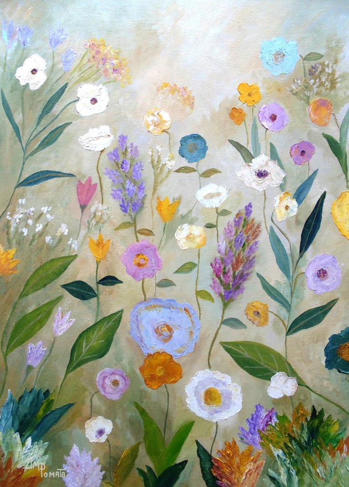 Jardin fleuri fantaisiste - Angeles M. Pomata