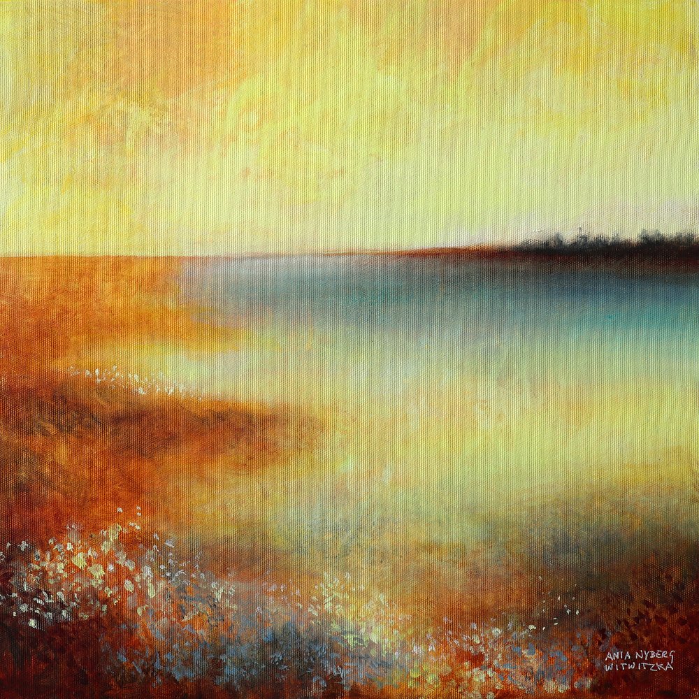 Coucher de soleil abstrait et serein - Ania Witwitzka