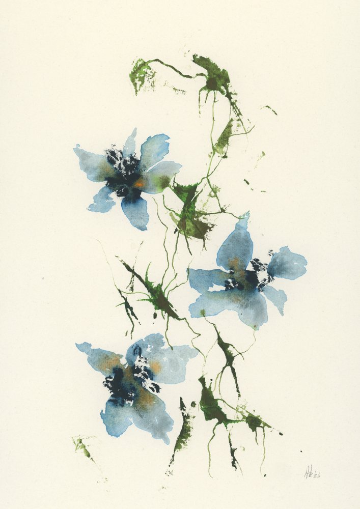 Fleurs bleues à l