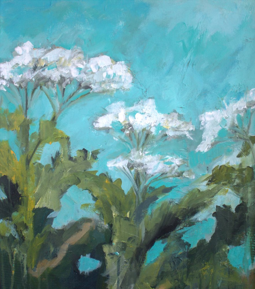 Fleurs blanches, ciel turquoise - Anna-Karin Bergius