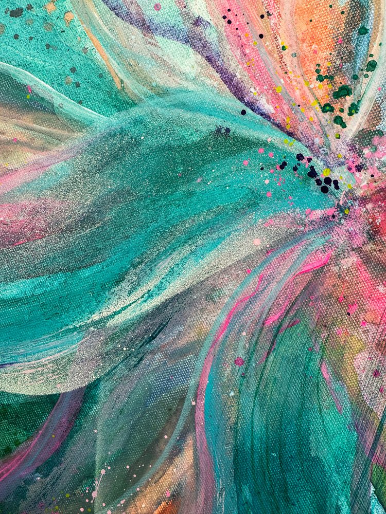 Fleur abstraite aux couleurs vives - Anna Viklund