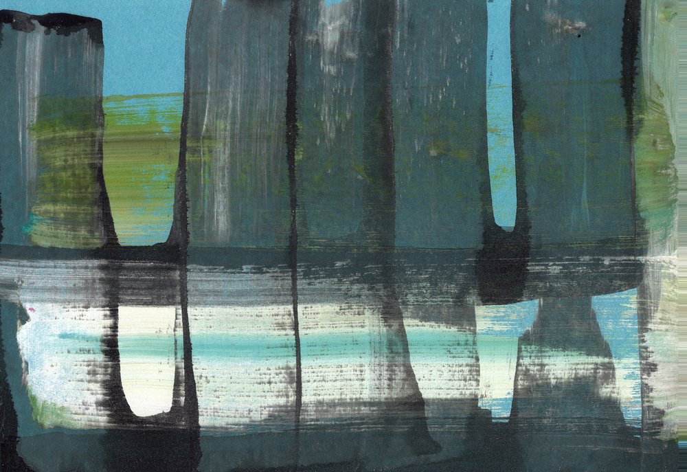 Abstrait : Couches bleu-vert - Annick