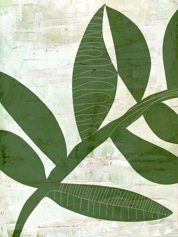 Feuilles vertes abstraites - Annick