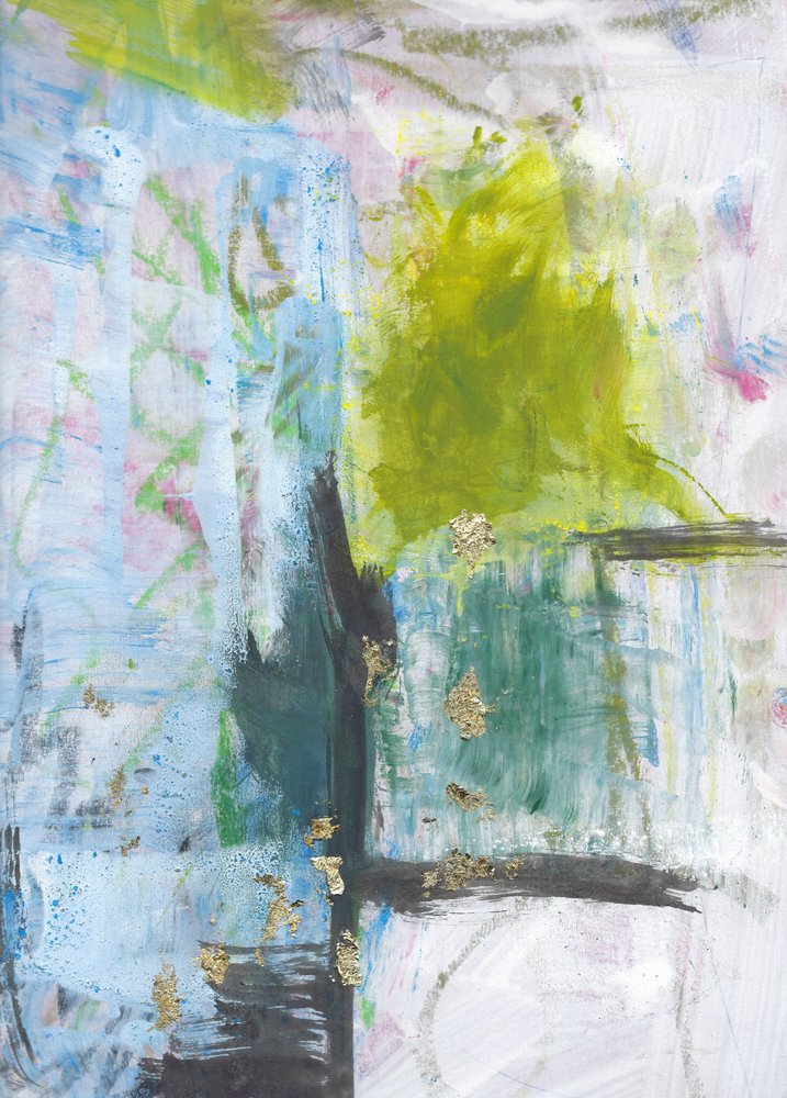 Flux abstrait moderne doré - Annick