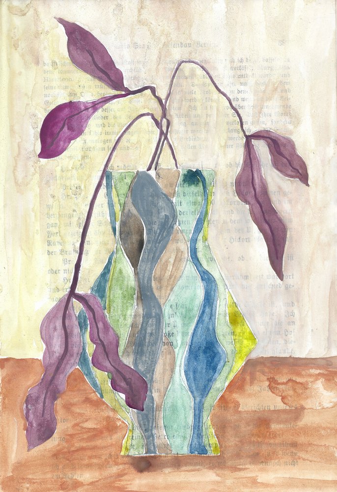 Vase à motifs de feuilles - Annick