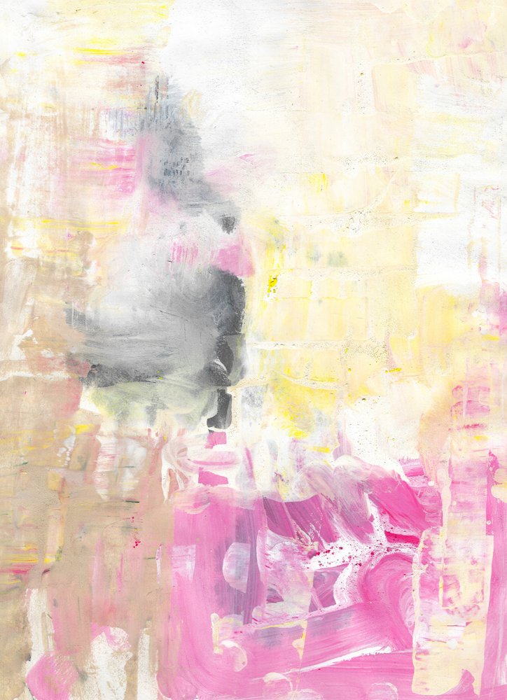 Abstrait rose vif et jaune - Annick