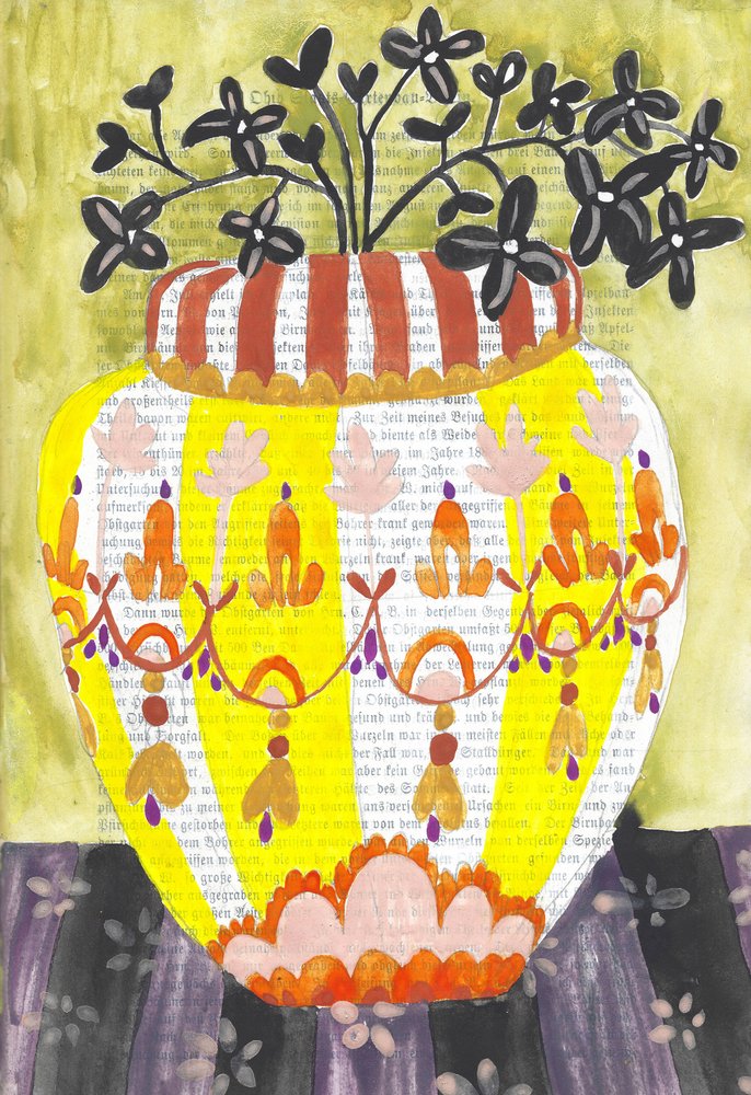 Vase rayé aux couleurs vives - Annick