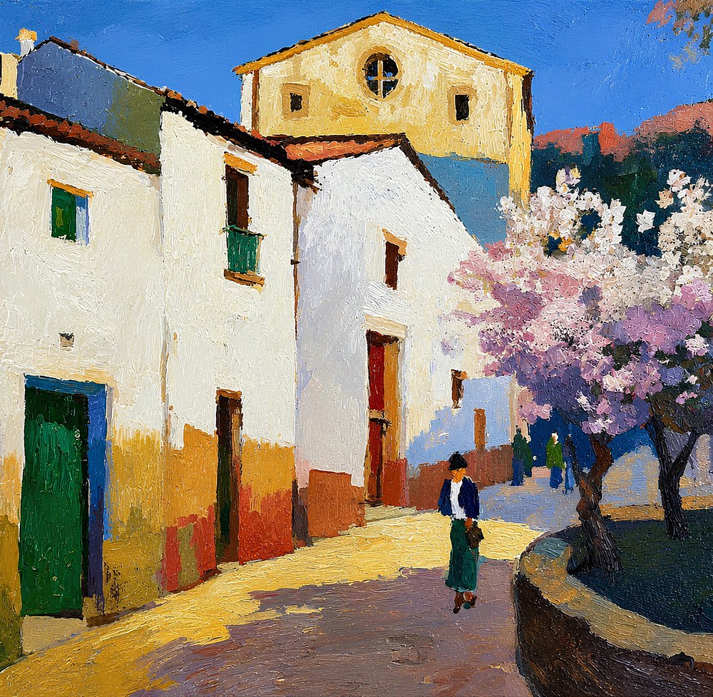 Une rue de village en pleine effervescence - Avanesova Elena